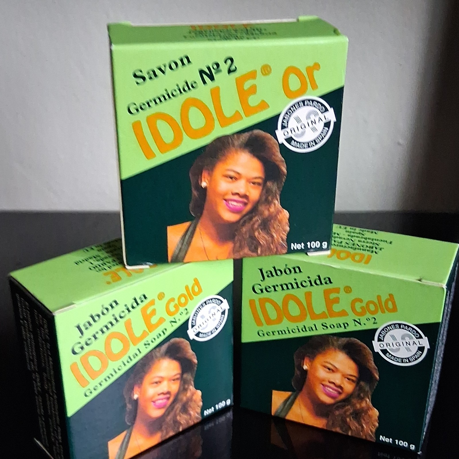 IDOLE Gold Germicidal Soap Bar No. 2 Antiseptic Green Body/Face/Hands 100g