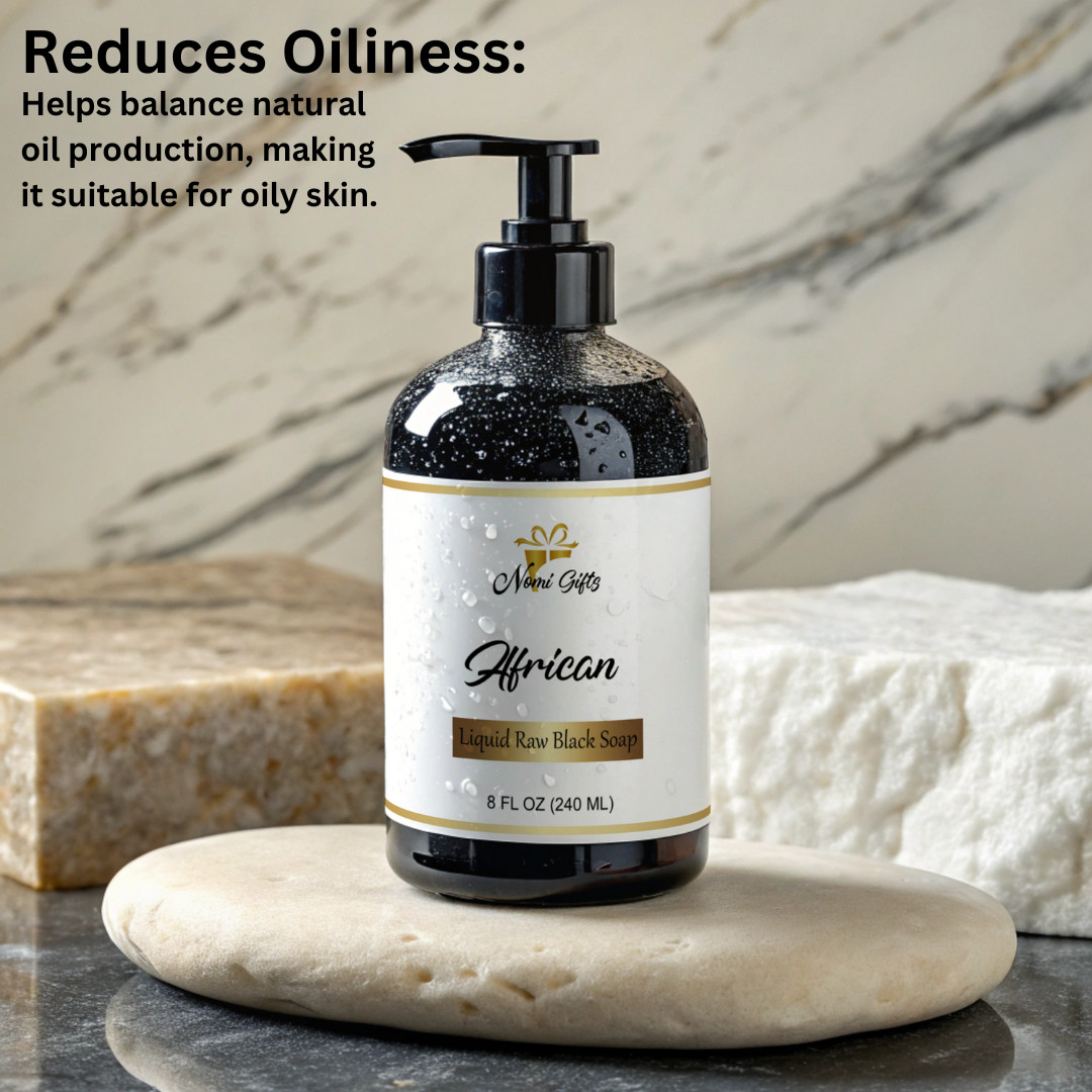 African Black Liquid Soap for Acne, Anti Aging, Dry Skin Relief