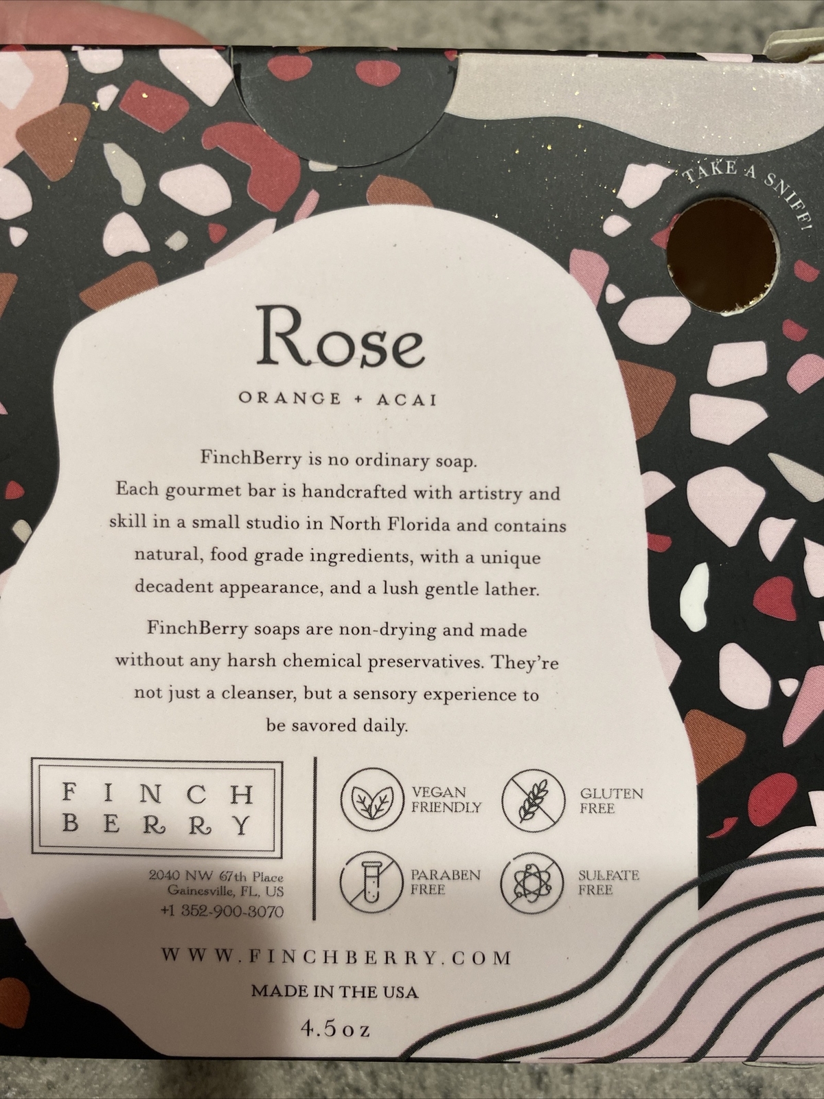 Finchberry Soap Rose Orange Açaí Soap 4.5 oz