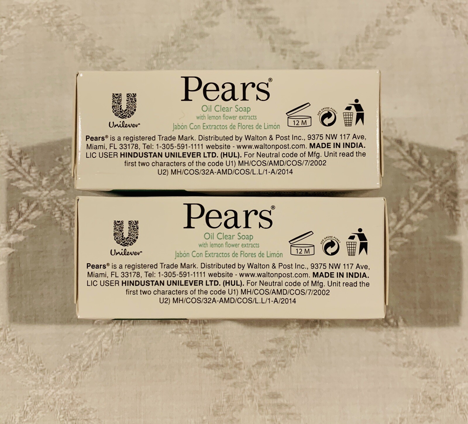2 Unilever Pears Lemon Flower Extract Dermatologists Tested Soap 3.5 oz