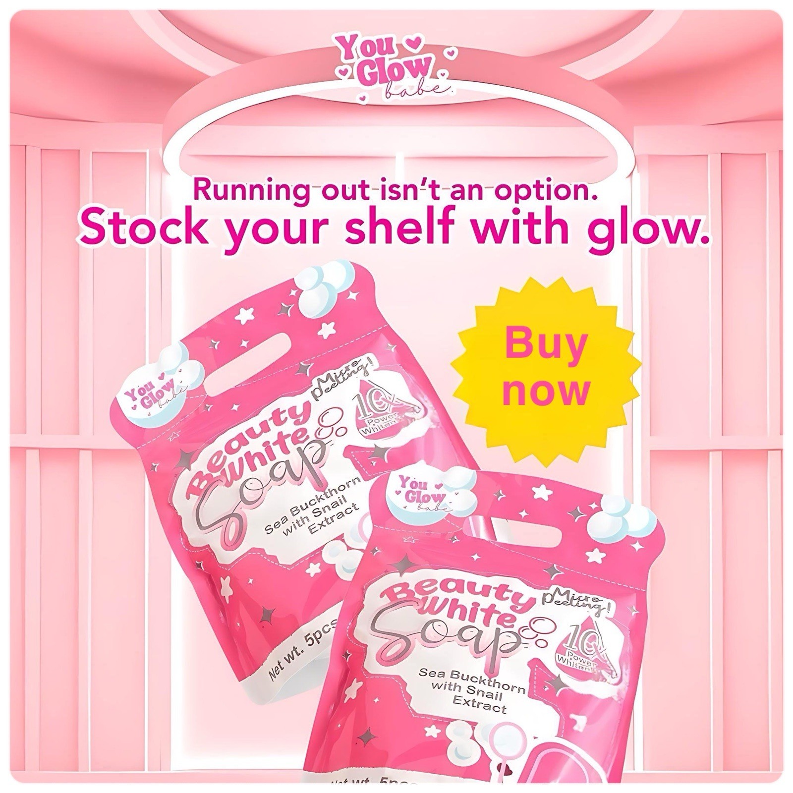 Beauty White Soap by You Glow Babe, 5 Bars x 70g