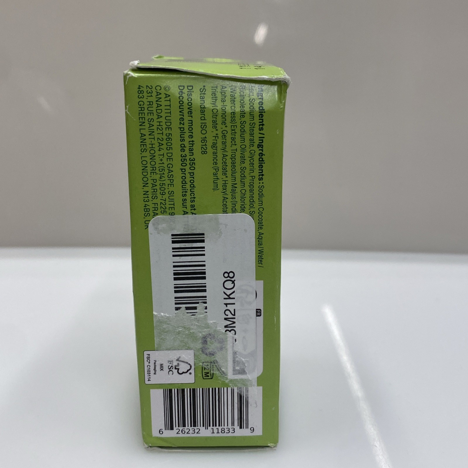 Super Leaves Attitude Body Soap Bar 4 oz Pear & Amber Scent