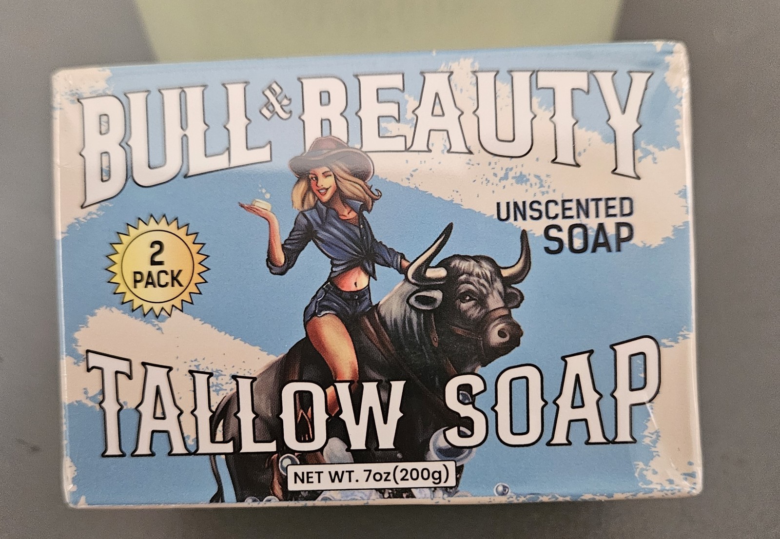 Bull And Beauty Tallow Soap. 100% Organic Grass Fed Beef. 3 Bars. New. Sealed.