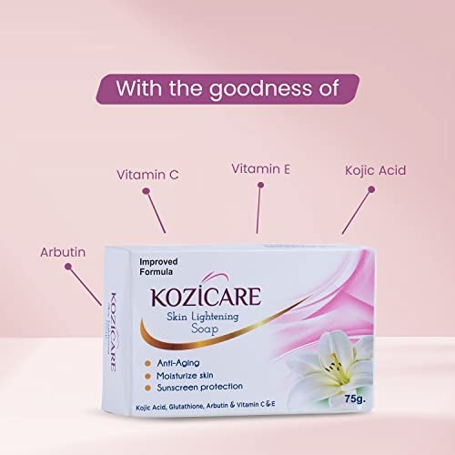 Kozicare Kojic Acid Glutathione Soap Pack 3 Tan Removal Glow Skin Bath Bars FS