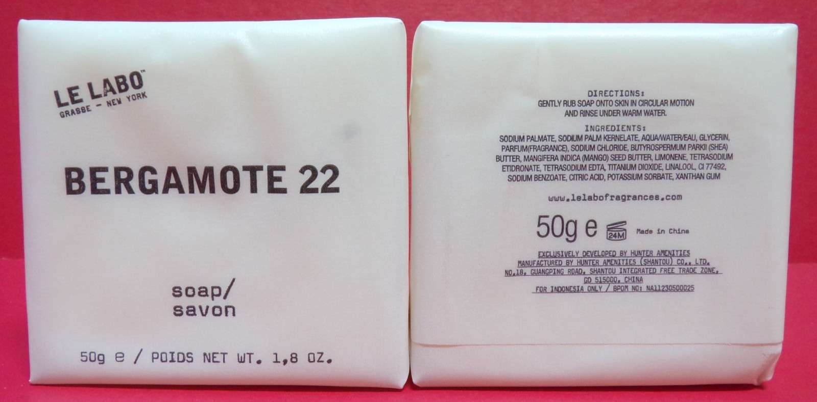 4 NEW LE LABO BERGAMOTE UNUSED 1.8 OUNCE WRAPPED BAR SOAPS PERFECT TRAVEL SIZE
