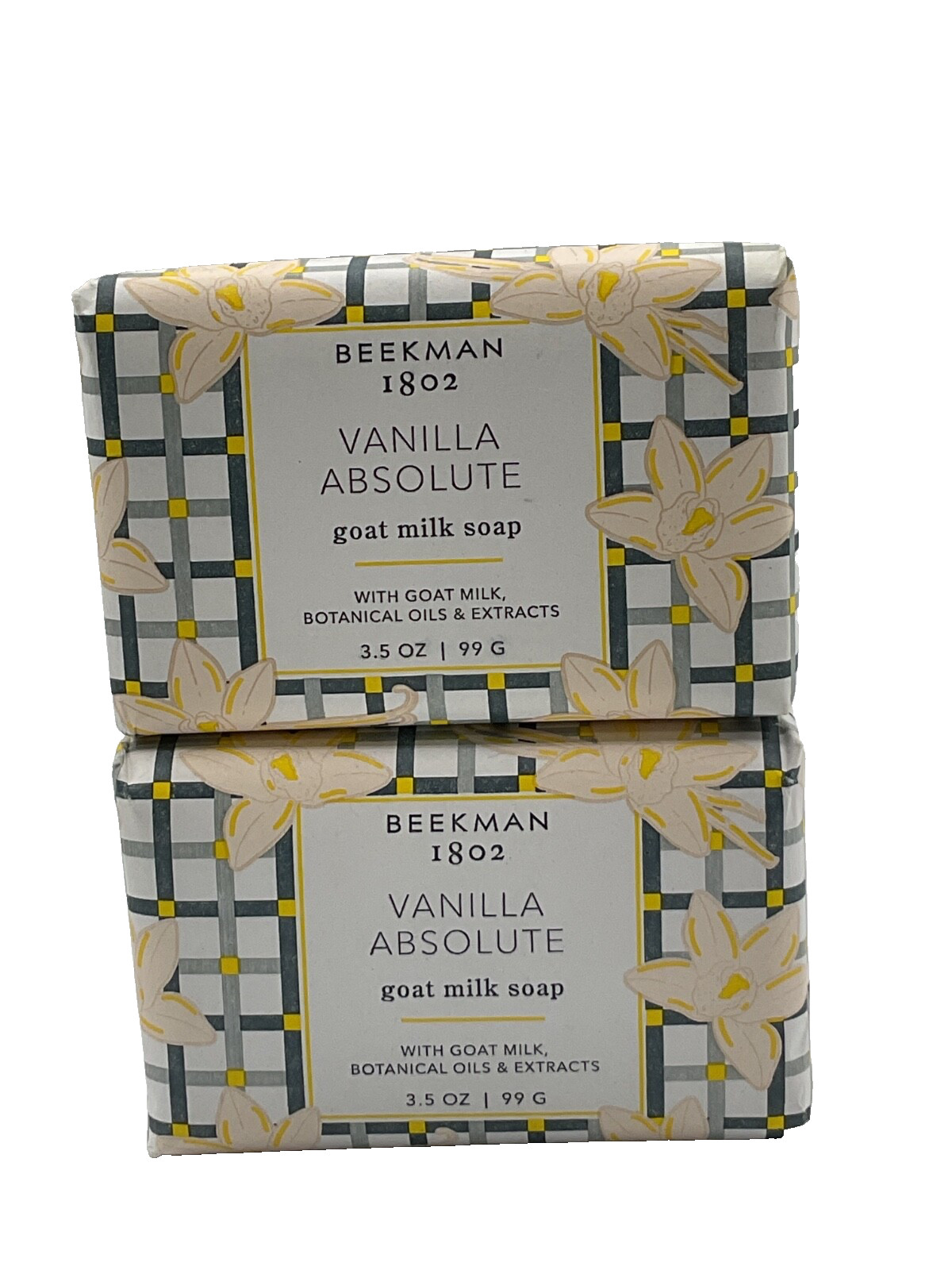 (2) Beekman 1802 Goat Milk Body Soap bar- VANILLA ABSOLUTE 3.5OZ NEW