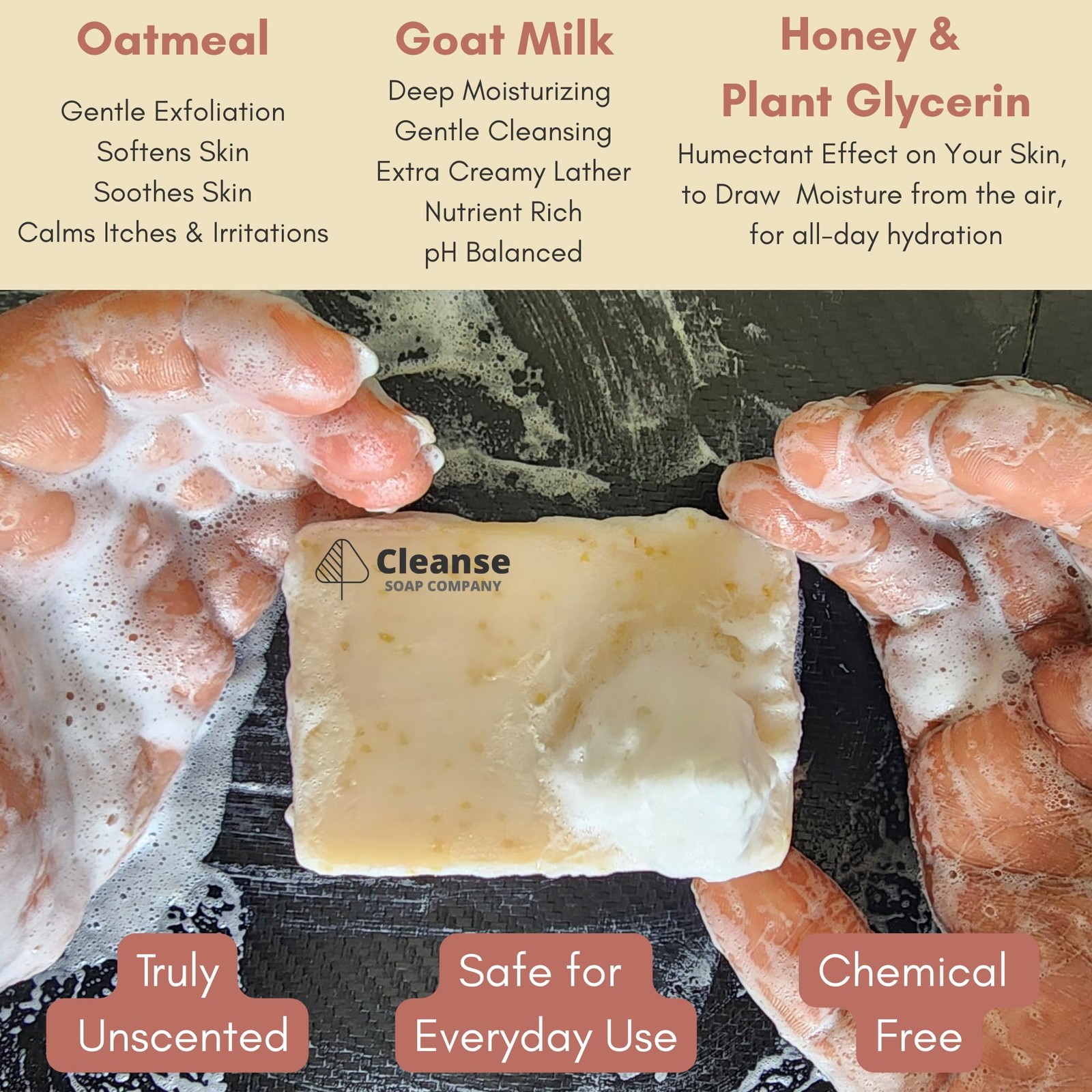 Oatmeal Soap Bar for Itchy Skin & Eczema 4.4 Ounce (Pack of 4), Moisturizing