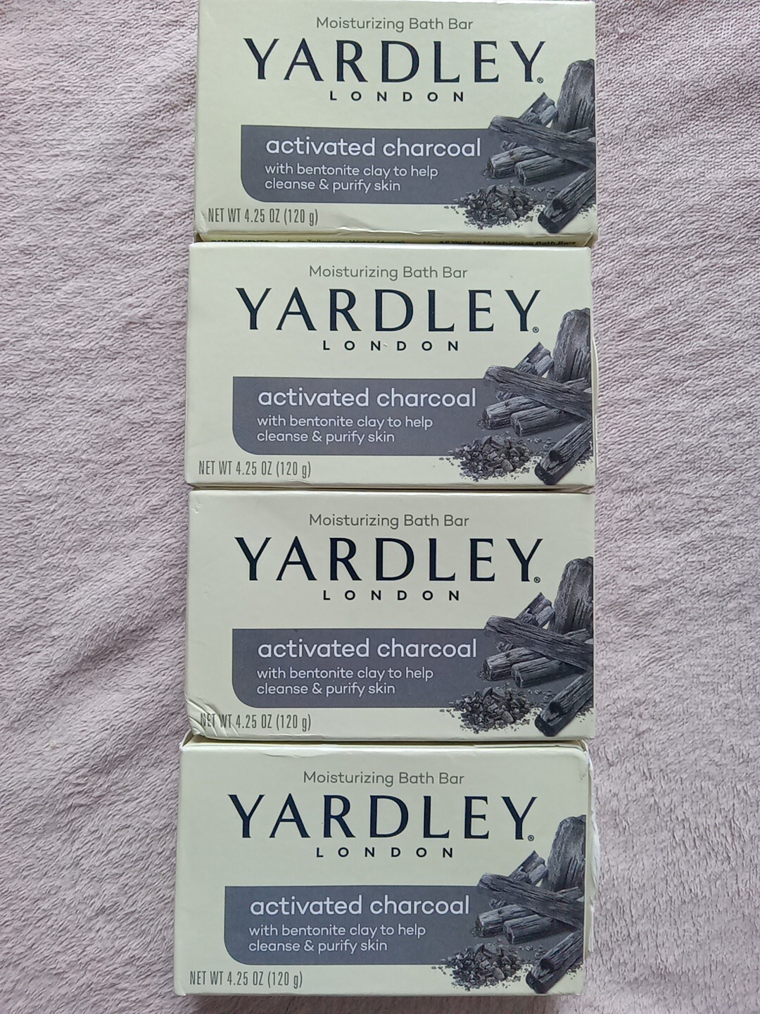 4 Yardley Activated Charcoal Soap 4 Oz Bentonite Clay To Cleanse & Purify Skin