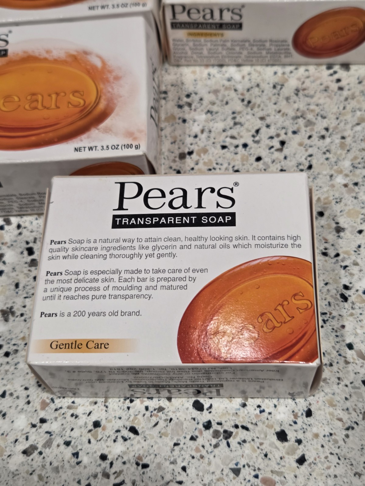 SET OF 4 Pears Transparent Glycerin Bar Soap 3.53 Oz Each ORANGE COLOR