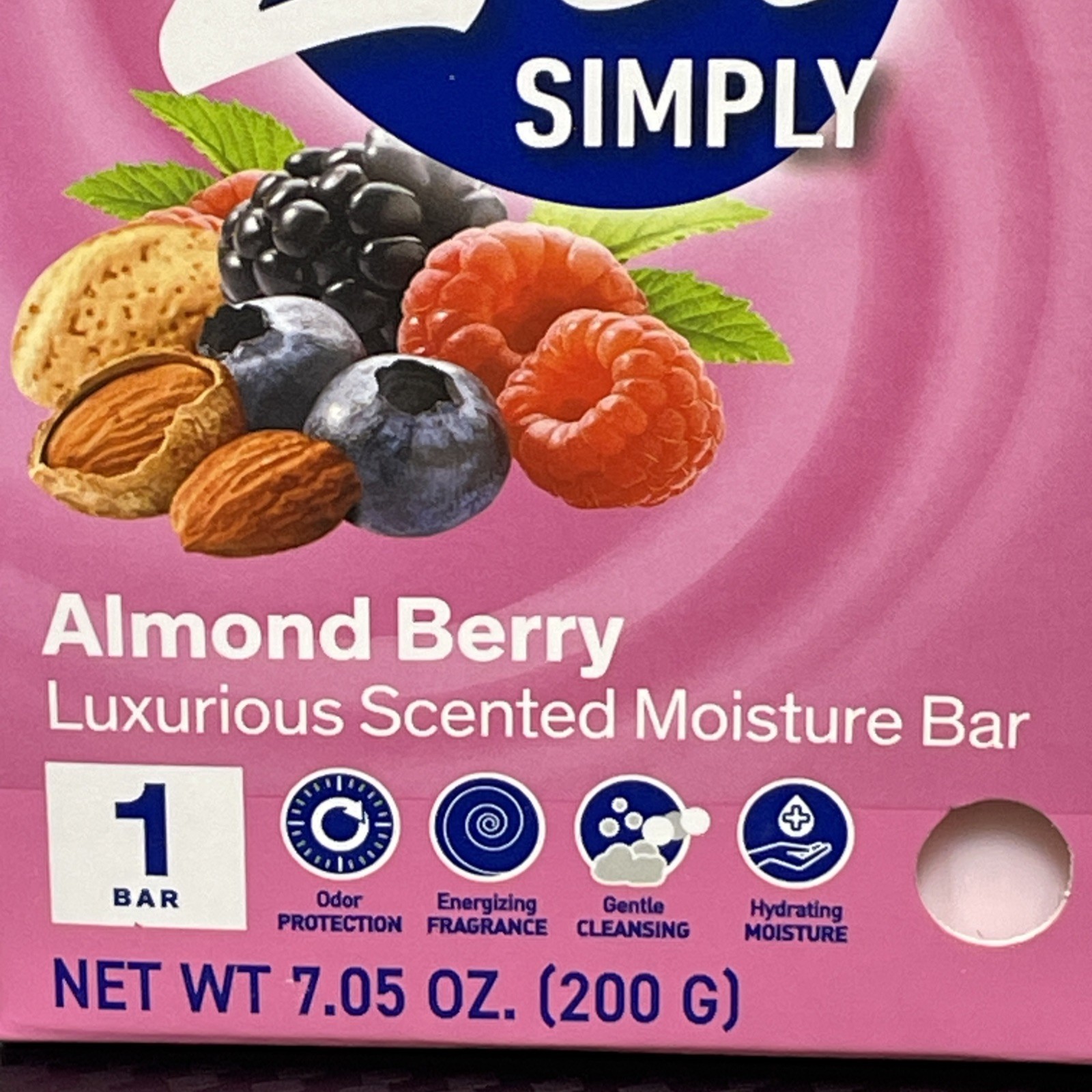 Lot Of 2 Zest Simply Almond Berry Scented Moisture Bar Soap 7.05oz New
