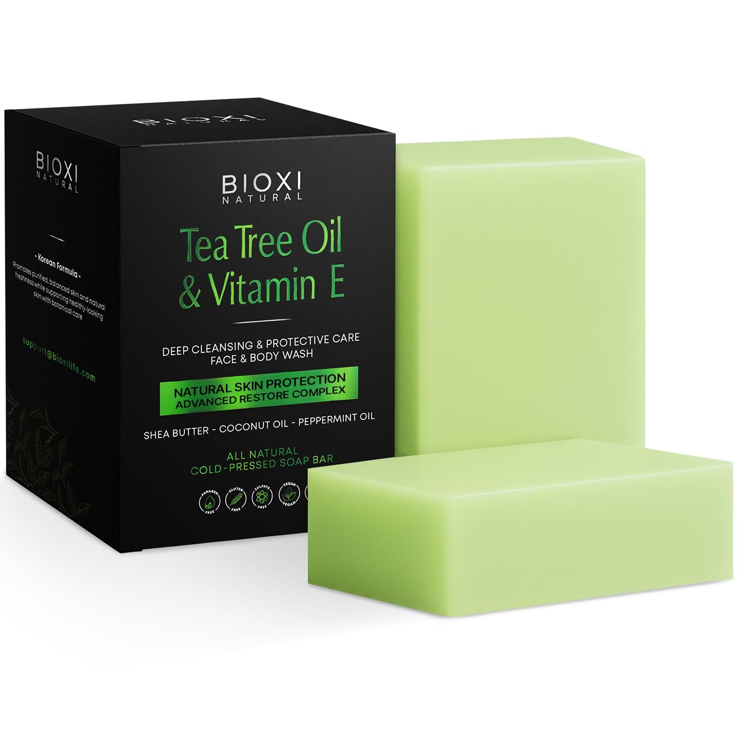 Tea Tree Oil & Vitamin E Soap Bar – Advanced Deep Cleansing, Exfoliation & Pr…