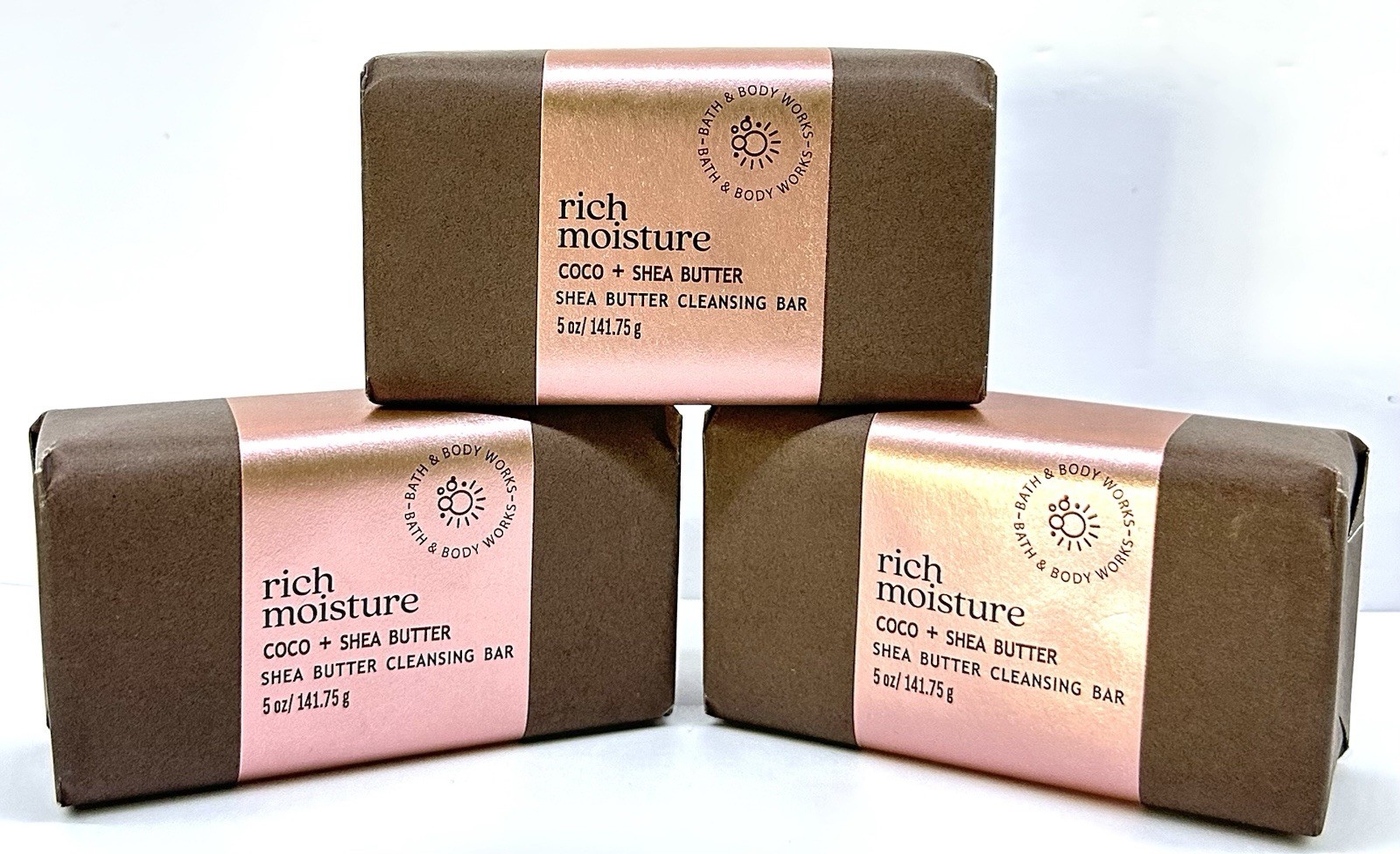 Lot of 3 Bath & Body Works Rich Moisture Coco Shea Butter Cleansing Soap Bars
