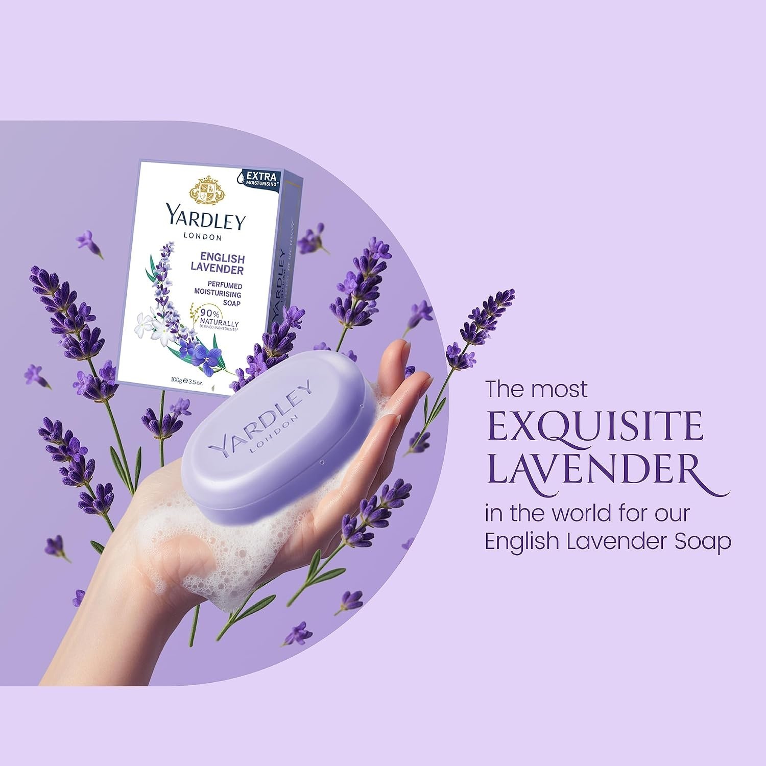 English Lavender Luxury Soap – 3 x 100 g