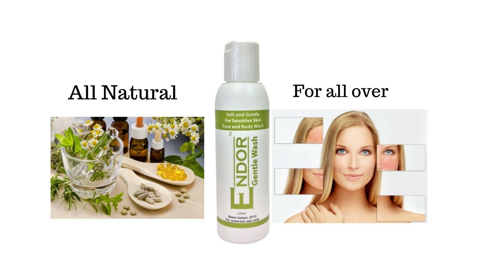Gentle wash for sensitive skin. Suitable face and all over body.