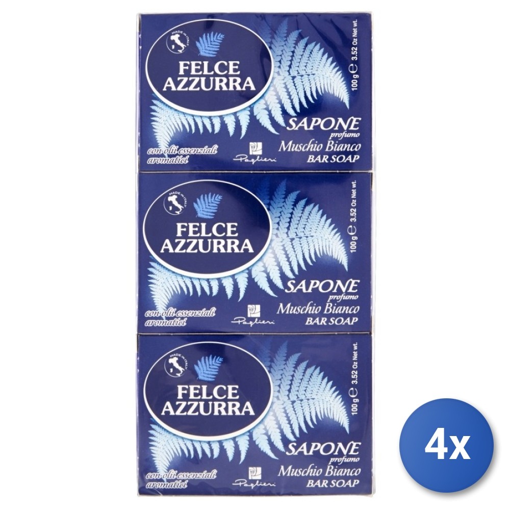 4X Felce Azzurra Soap 100 Grams 3 Pieces White Musk