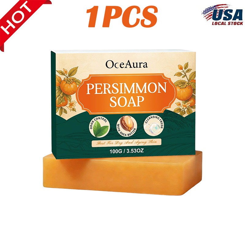1-3x Swarva Persimmon Soap Bar Body Odor Control Deodorant Soap for Men & Women