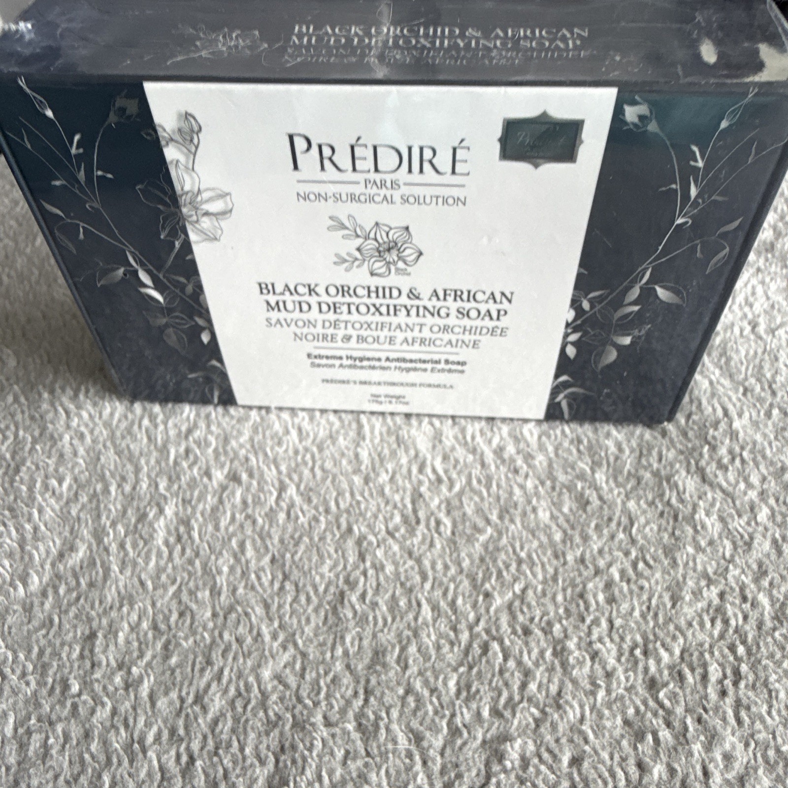 Prédiré Paris Black Orchid African Mud Soap Bar Antibacterial Detox 6.17oz