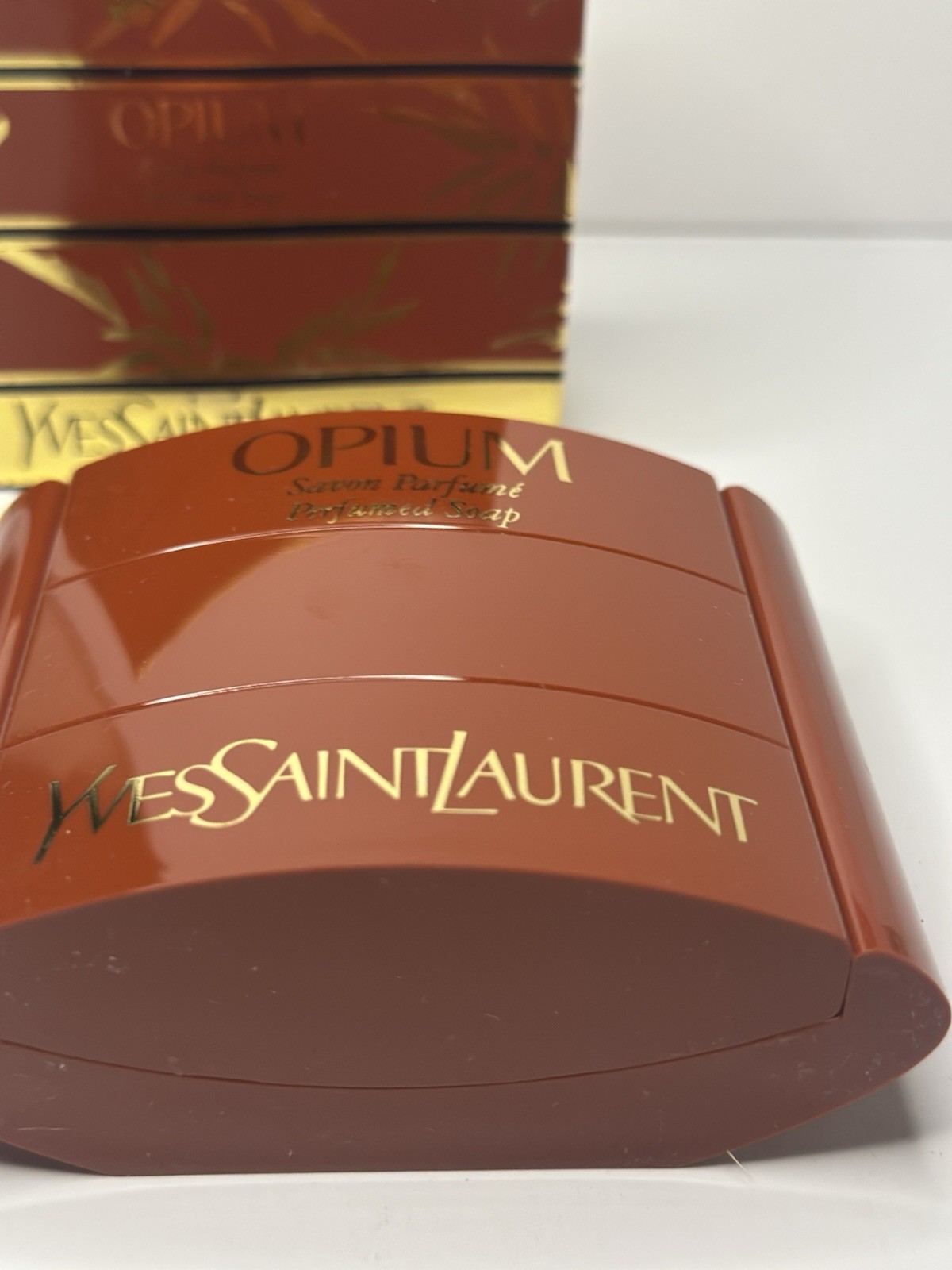 VTG OPIUM Yves Saint Laurent Soap 3.5 oz SEALED In Refillable Case Box