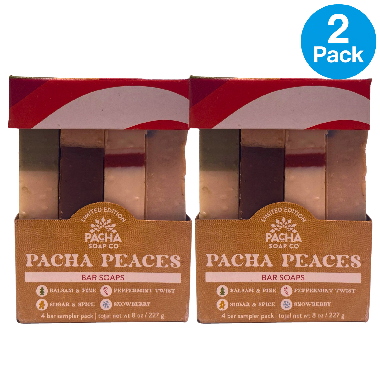 Pacha Soap Co. Pacha Peaces Limited Edition Bar Soaps 4 Bar Sampler Pack 8 oz 2