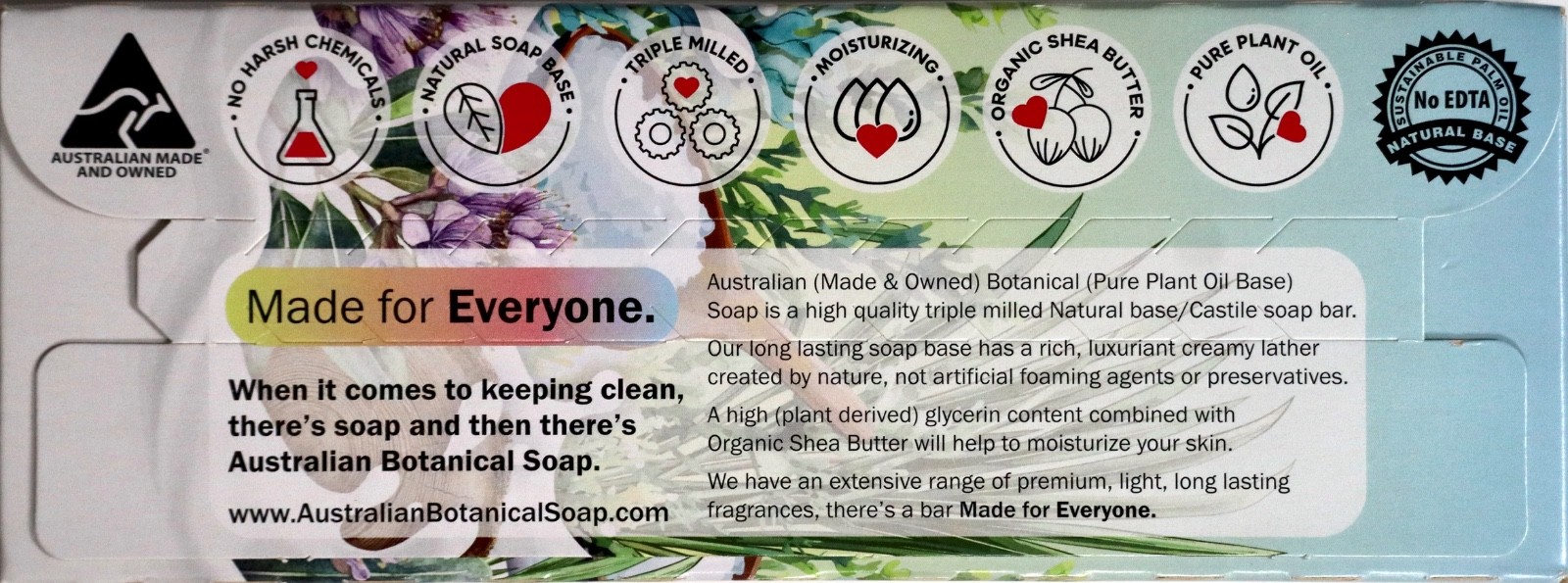 Australian Botanical Soap 8 Bars Variety Pack 6.8oz Each Plant Oil Base