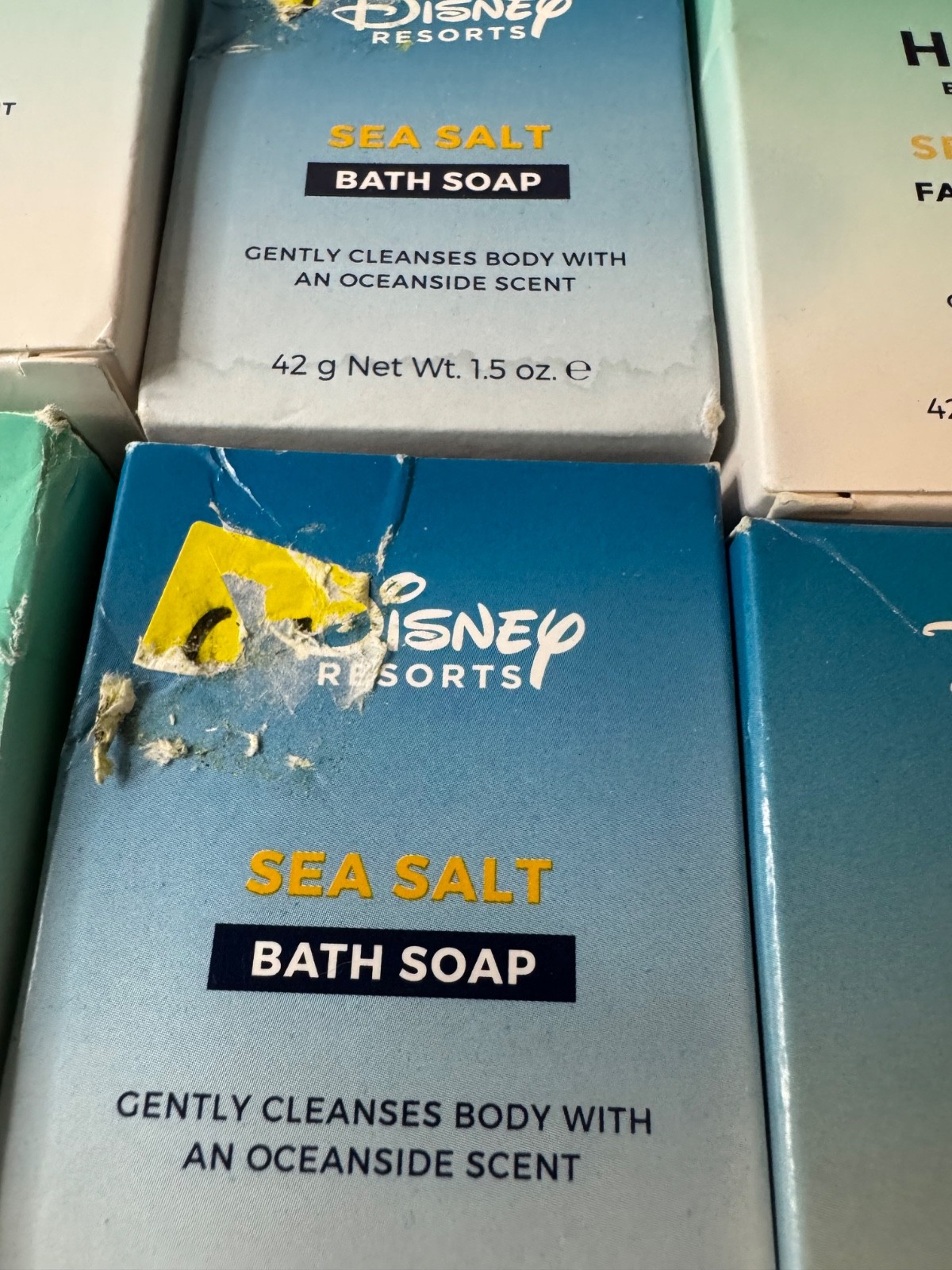 Disney World Resorts H20 2 Bath 2 oz Bath 1.5 oz each 2 Facial Soap 1.5oz