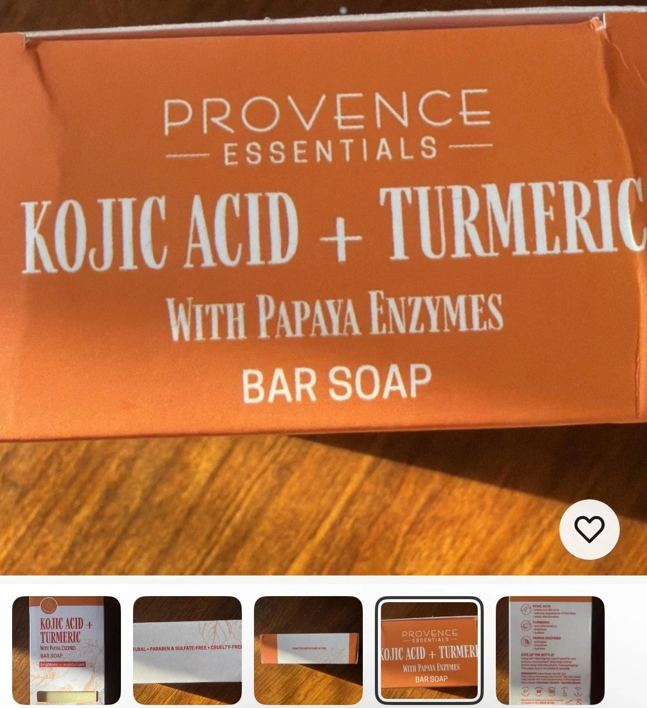 Provence Essentials Kojic Acid Turmeric Shea Butter Bar Soap 10 oz
