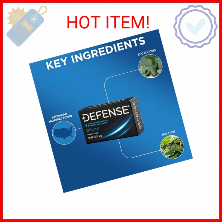 Defense Soap 4.2 Oz Bar – 100% Natural Tea Tree and Eucalyptus Oil