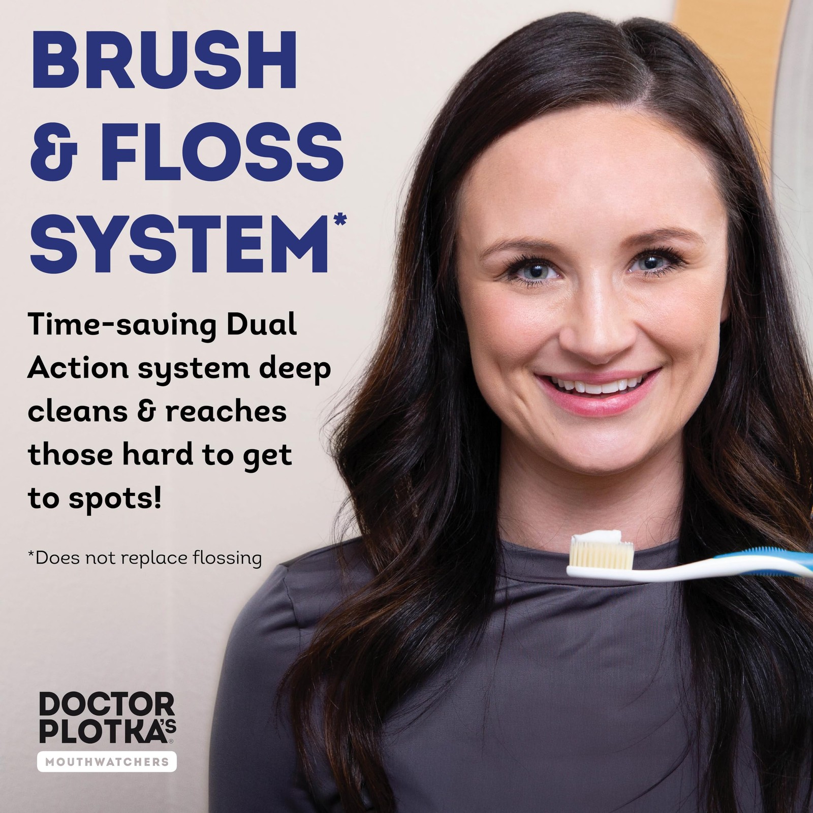 MOUTHWATCHERS Soft Flossing Manual Toothbrush for 1 Count (Pack of 1), Blue