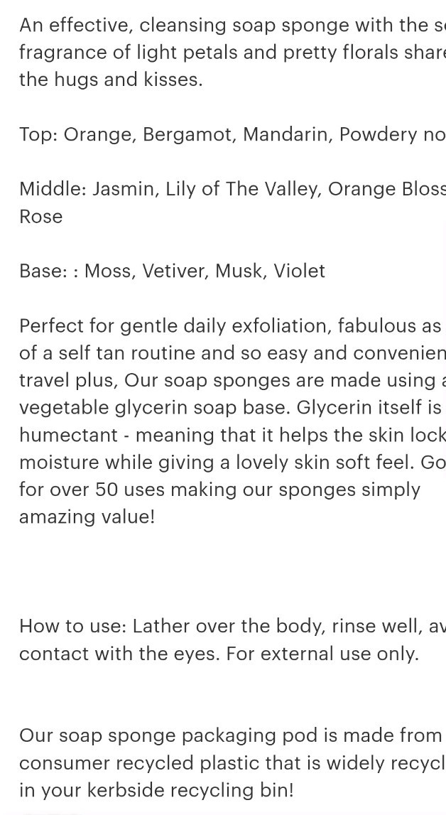 Soap Story Soap Sponge XoXo Lg Size Over 5oz Smells Amazing Moisture Retaining