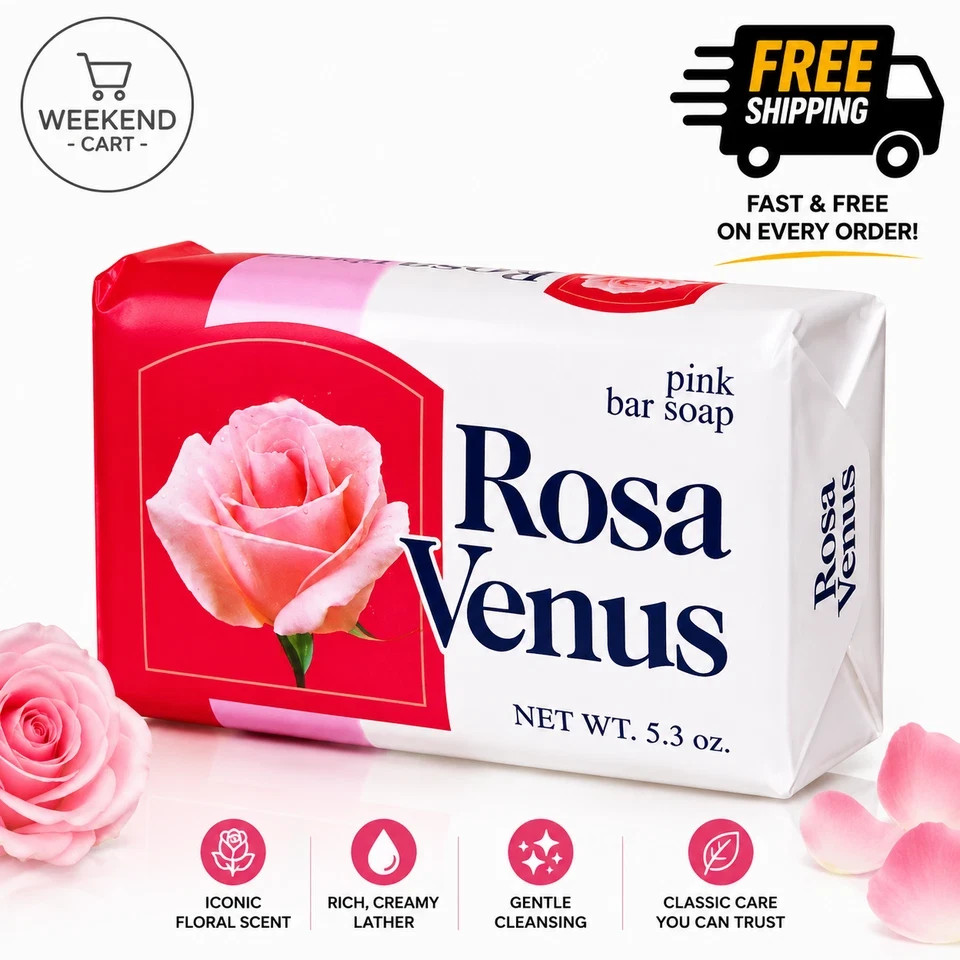 4 Pack Rosa Venus Pink Soap Bars 3.5 oz Classic Fresh Scent