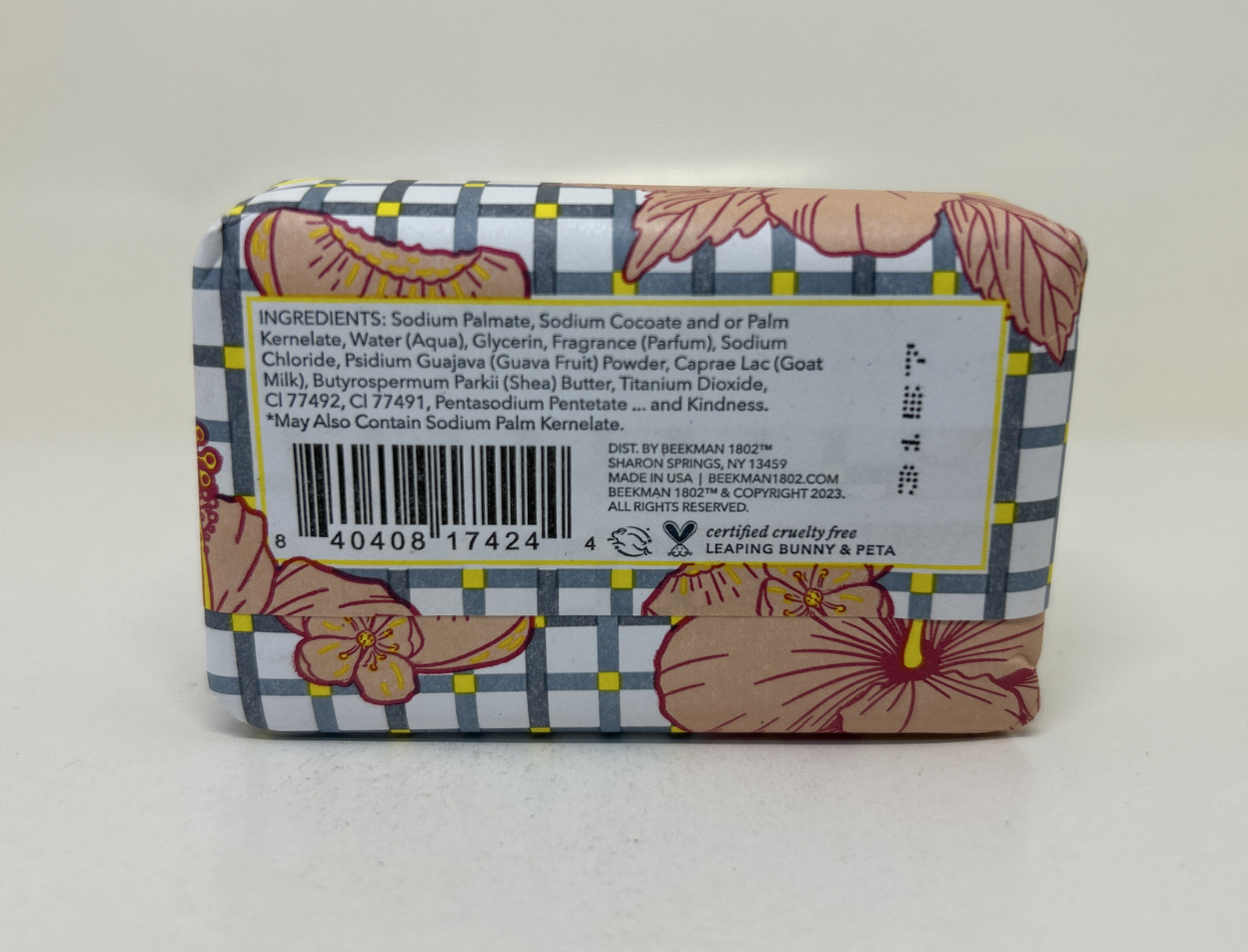 Beekman 1802 Nectarine Hibiscus Pure Goat Milk Bar Soap PALM SIZE 3.5 oz NEW