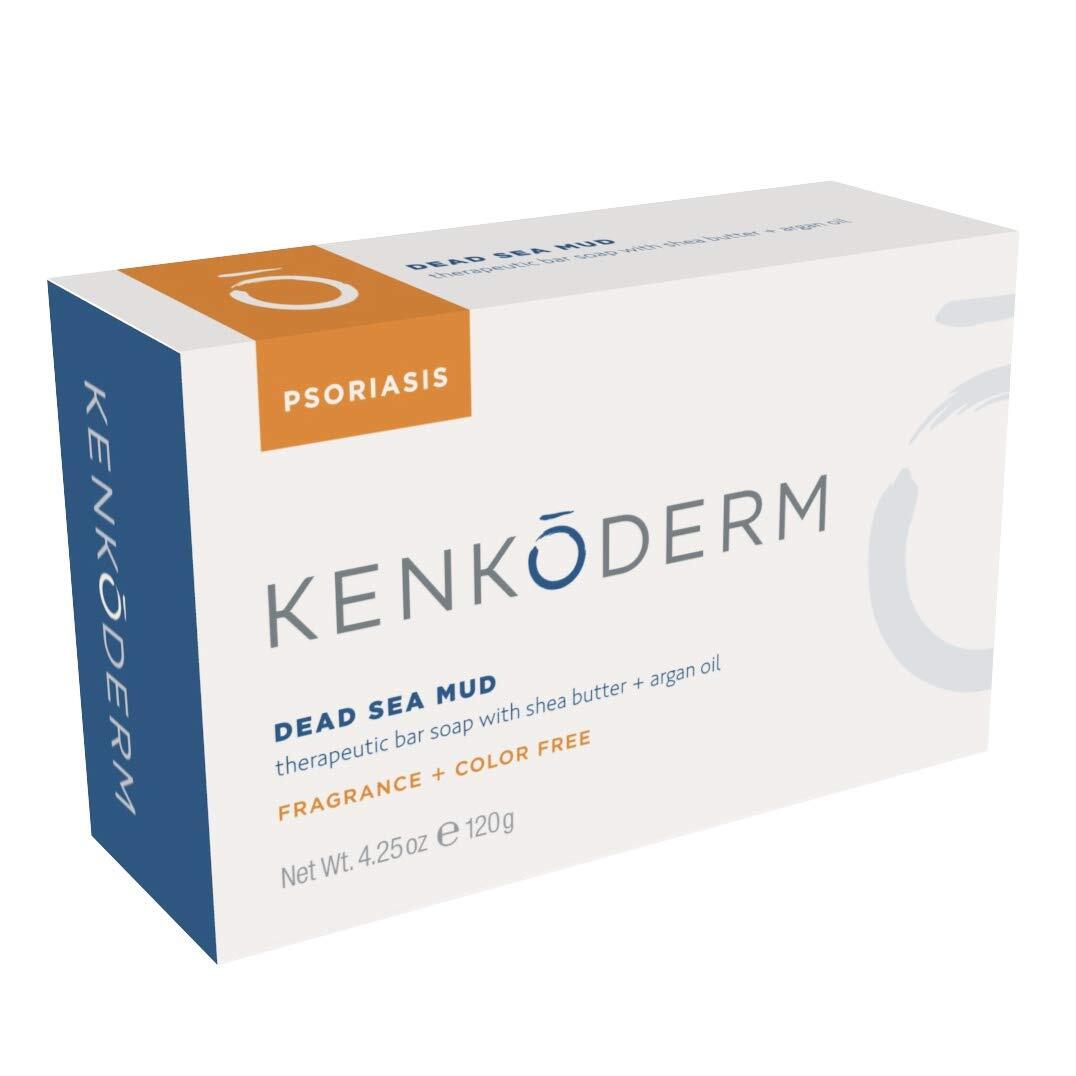 Kenkoderm Psoriasis Dead Sea Mud Soap with Argan Oil & Shea Butter 4.25 Ounce, 4