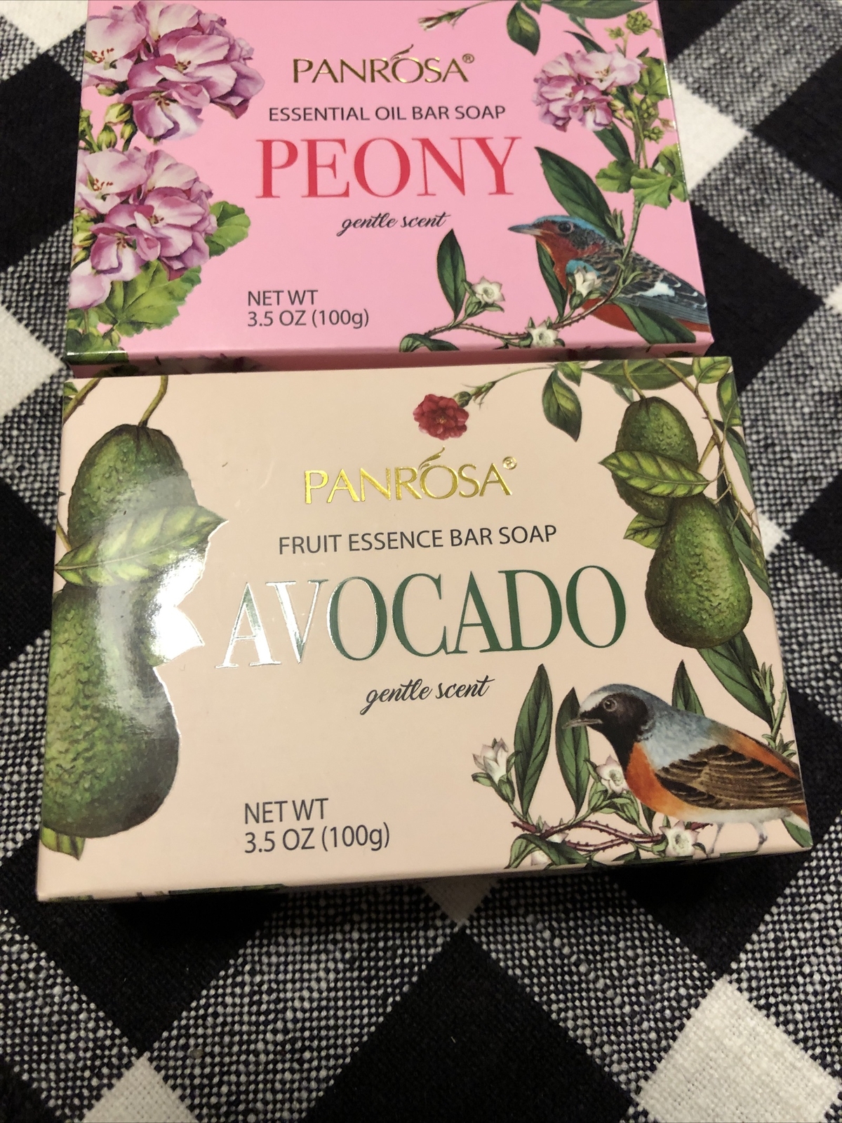 Avocado & Peony Gently Scented Fruit Essence Bar Soaps 3.5 oz Panrosa Lot Of 2