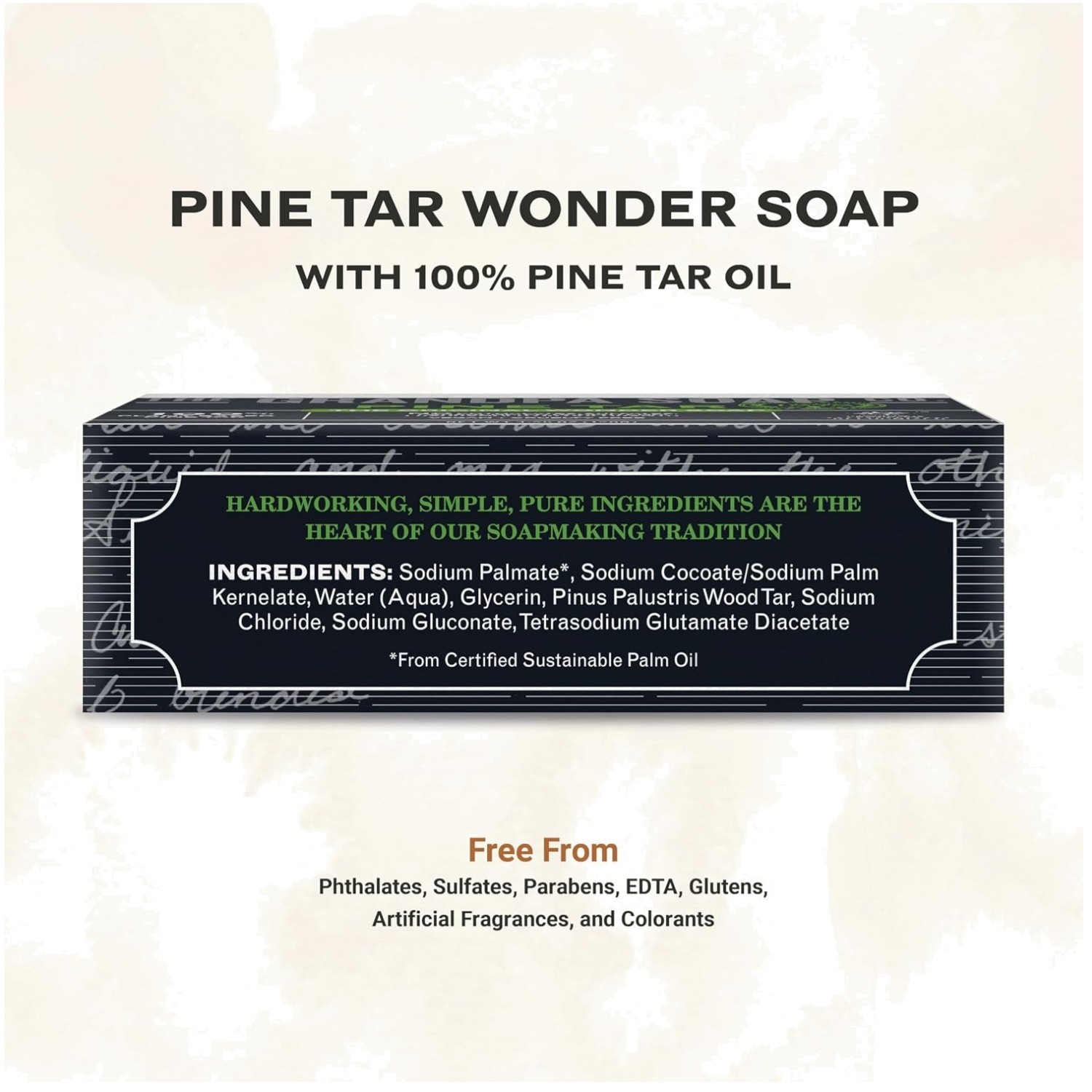 Grandpa Soap Company Pine Tar Bar Soap, 4.25 Oz x 8