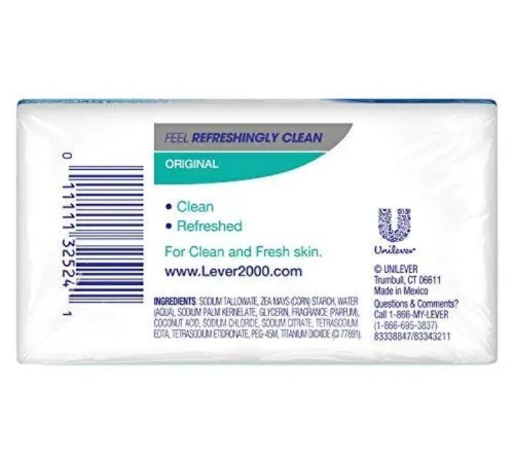 NEW! ORIGINAL LEVER 2000 (4-Bars) 4 Oz. (113g) Refreshingly Clean Feeling Skin!