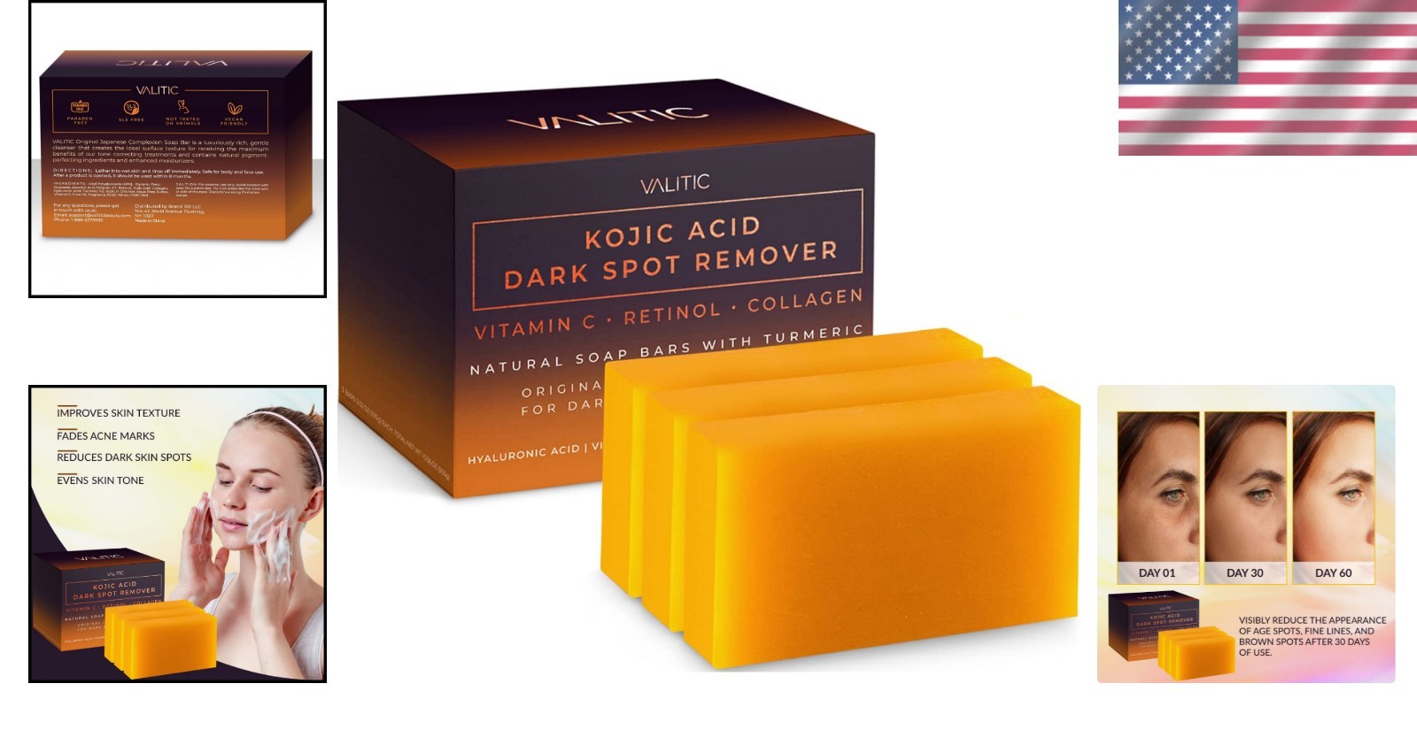 Gentle Kojic Acid Soap Bars with Collagen and Vitamin E – Perfect for Daily Use