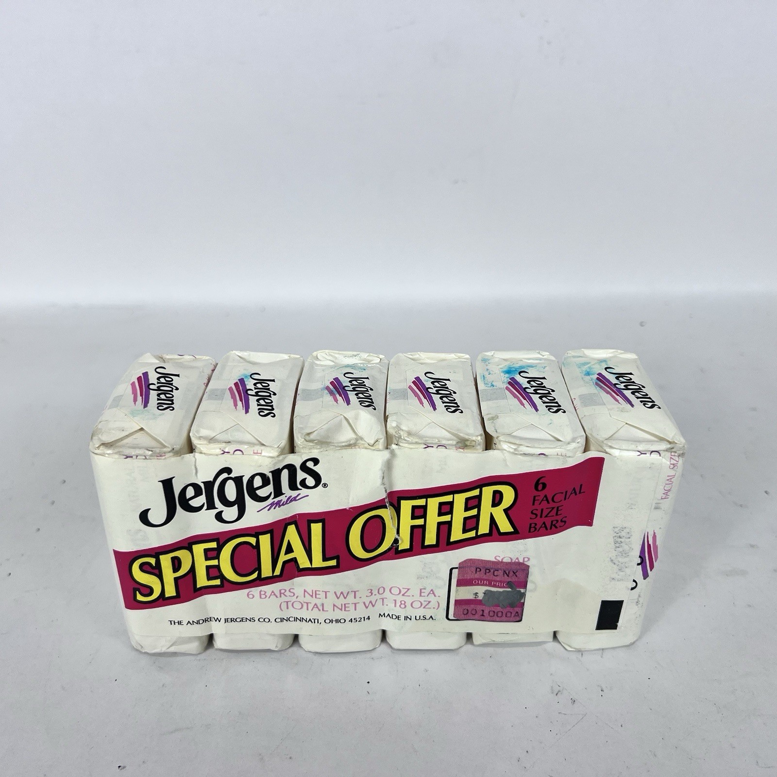 Vintage Jergens Mild Bar Soap 6 Bar Family Pack Cleans Set Lot New NOS Prop