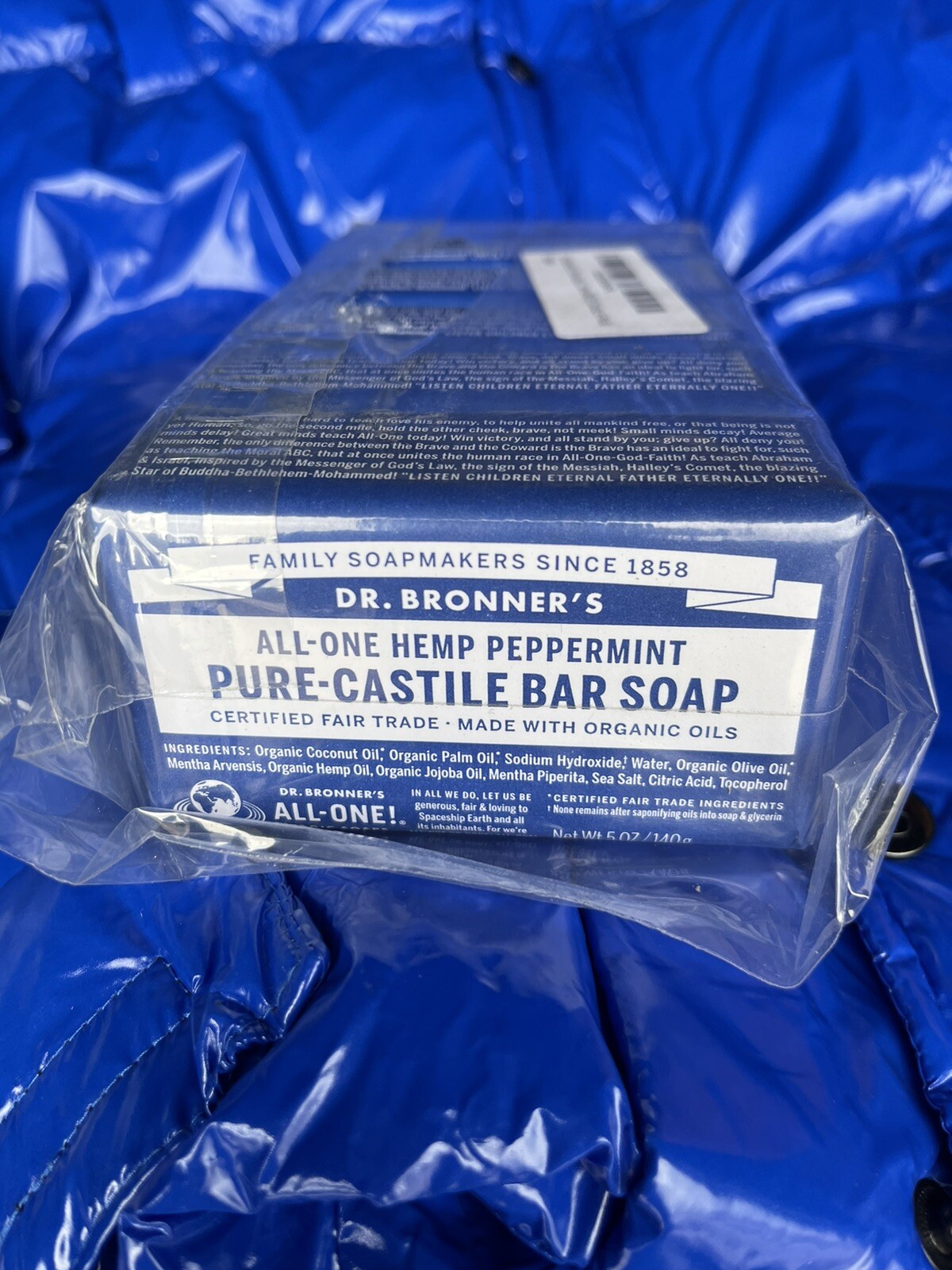 6x Dr Bronners All One Hemp Peppermint Pure Castile Bars Soap w Organic Oils