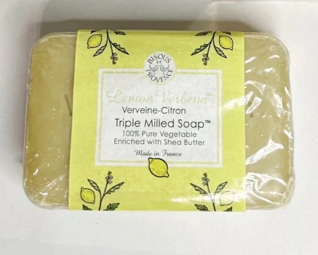 4 x Trader Joe’s Bisous de Provence Lemon Verbena Triple Milled Soap Shea Butter