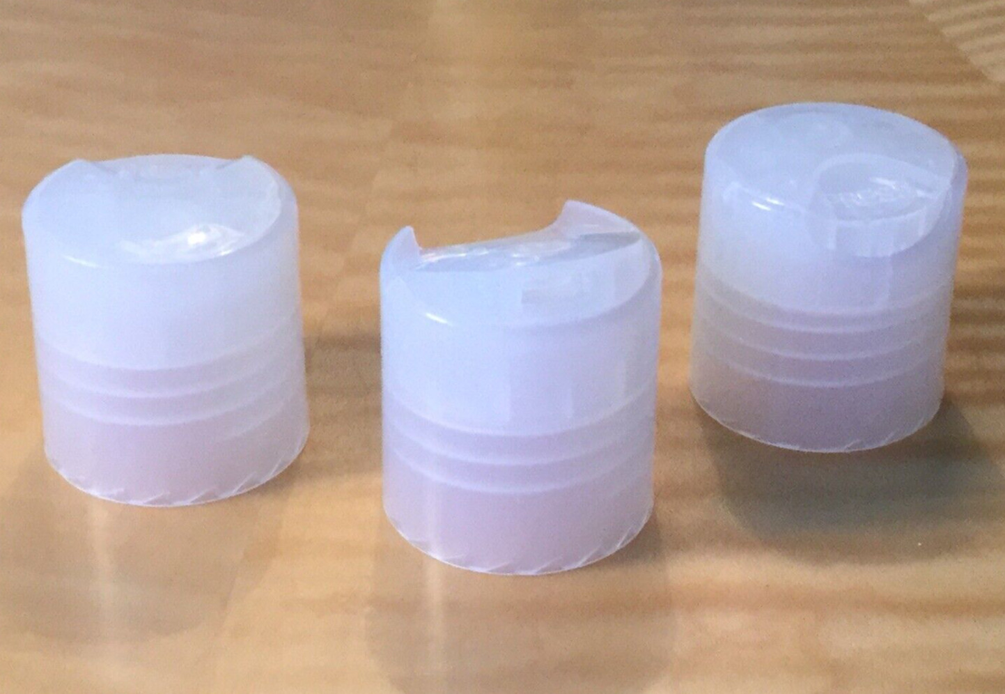 A 24/410 Smooth Natural Polypro Disc Dispense Press Caps 24-410 24mm 100 qty