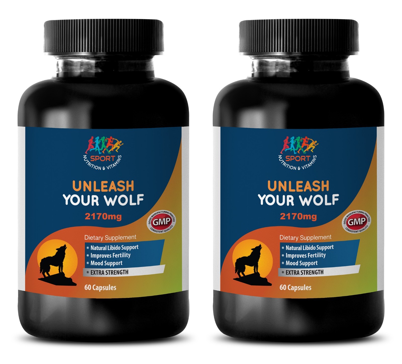 Male Enhancement – Unleash Your Wolf – Tongkat – Ginseng – 2 Bot 120 Ct