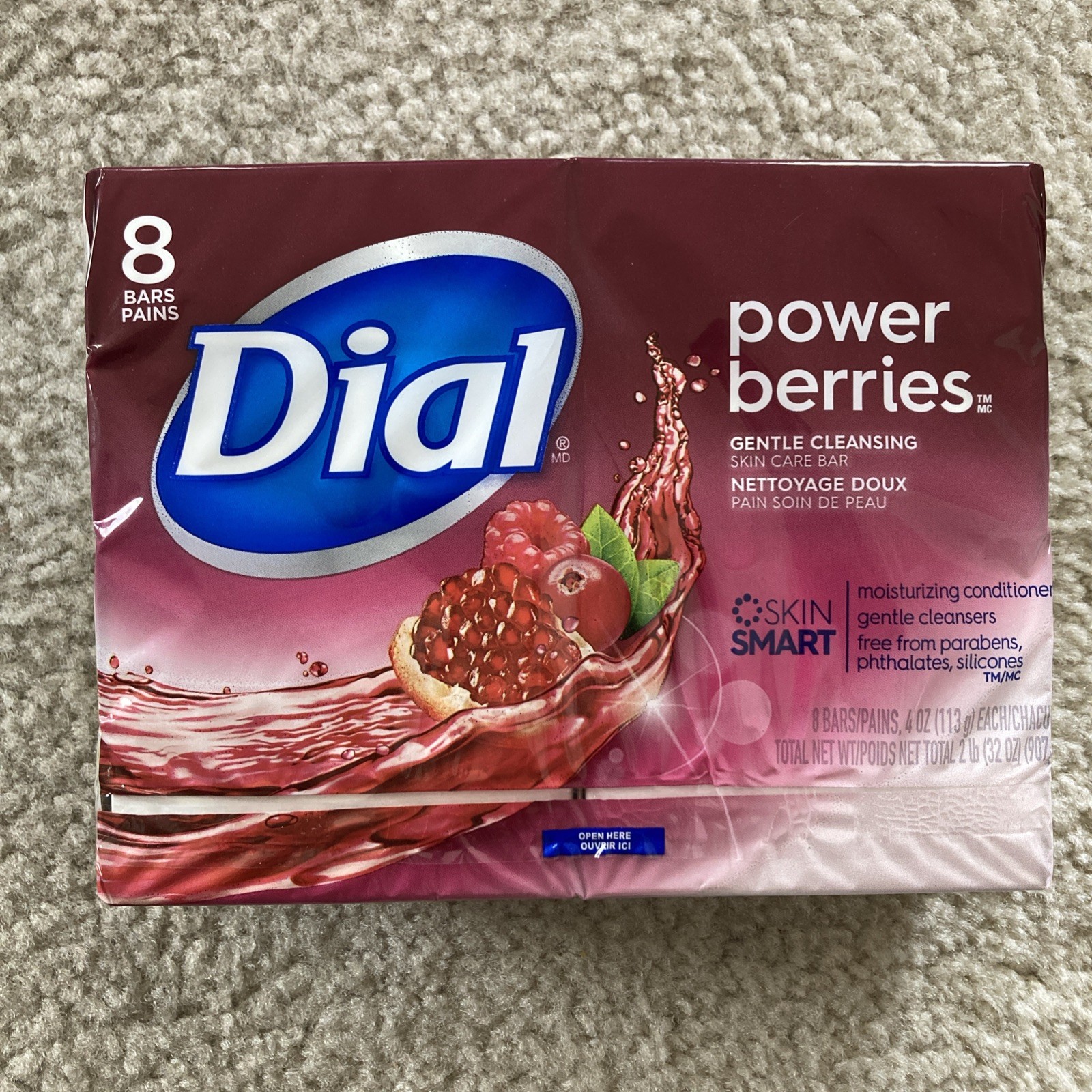 Dial Power Berries Bar Soap 4oz – Red (8 Pack) – SEALED. Rare!