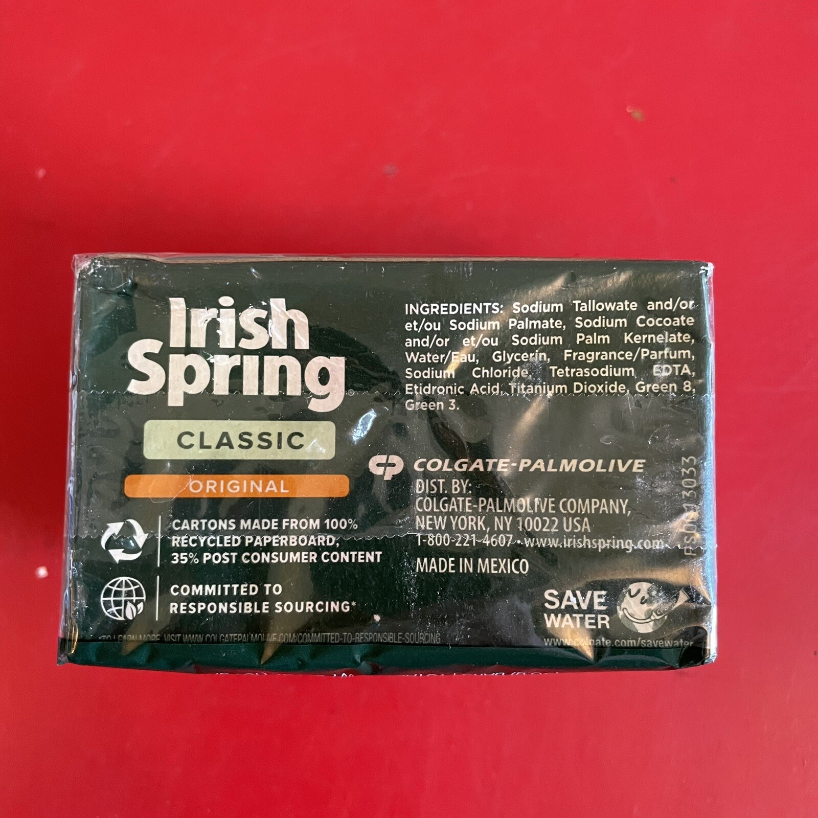 Irish Spring Original Scent Classic Bar Soap 2 Bars Each 3.2 oz