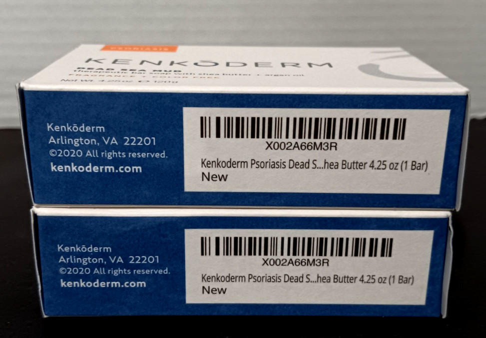 Kenkoderm Psoriasis Dead Sea Mud Soap w/ Argan Oil & Shea ~ 4.25 Oz (Pack of 2)