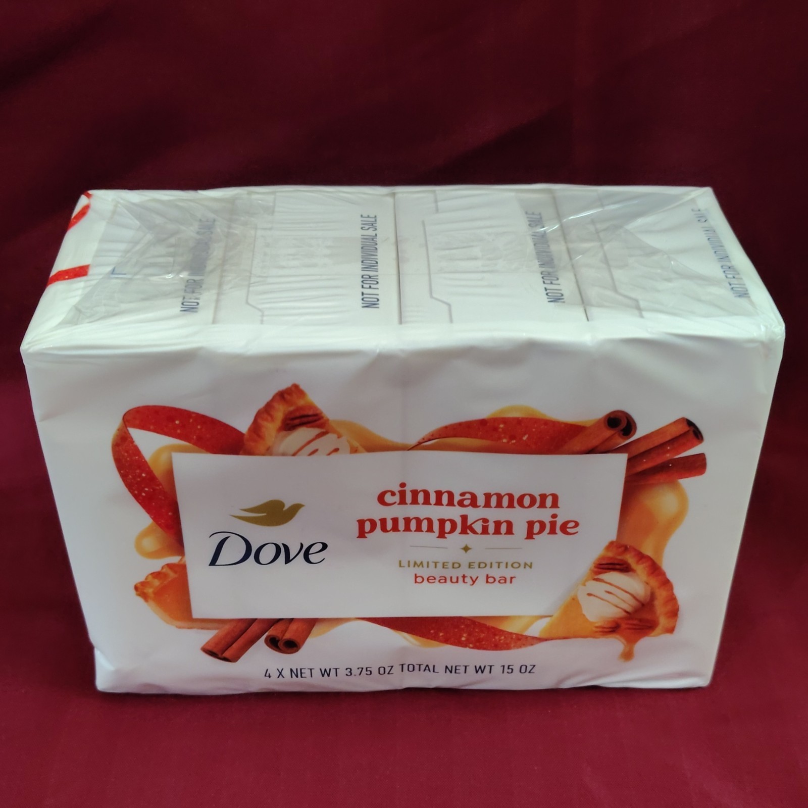 Dove Holiday Treats Cinnamon Pumpkin Pie Beauty Bar Soap Moisturizing 4×3.75oz