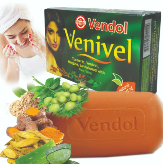 New Herbal Beauty Ayurveda VENDOL VENIVEL Body SOAP Natural TWO Bar Soap 80gX02
