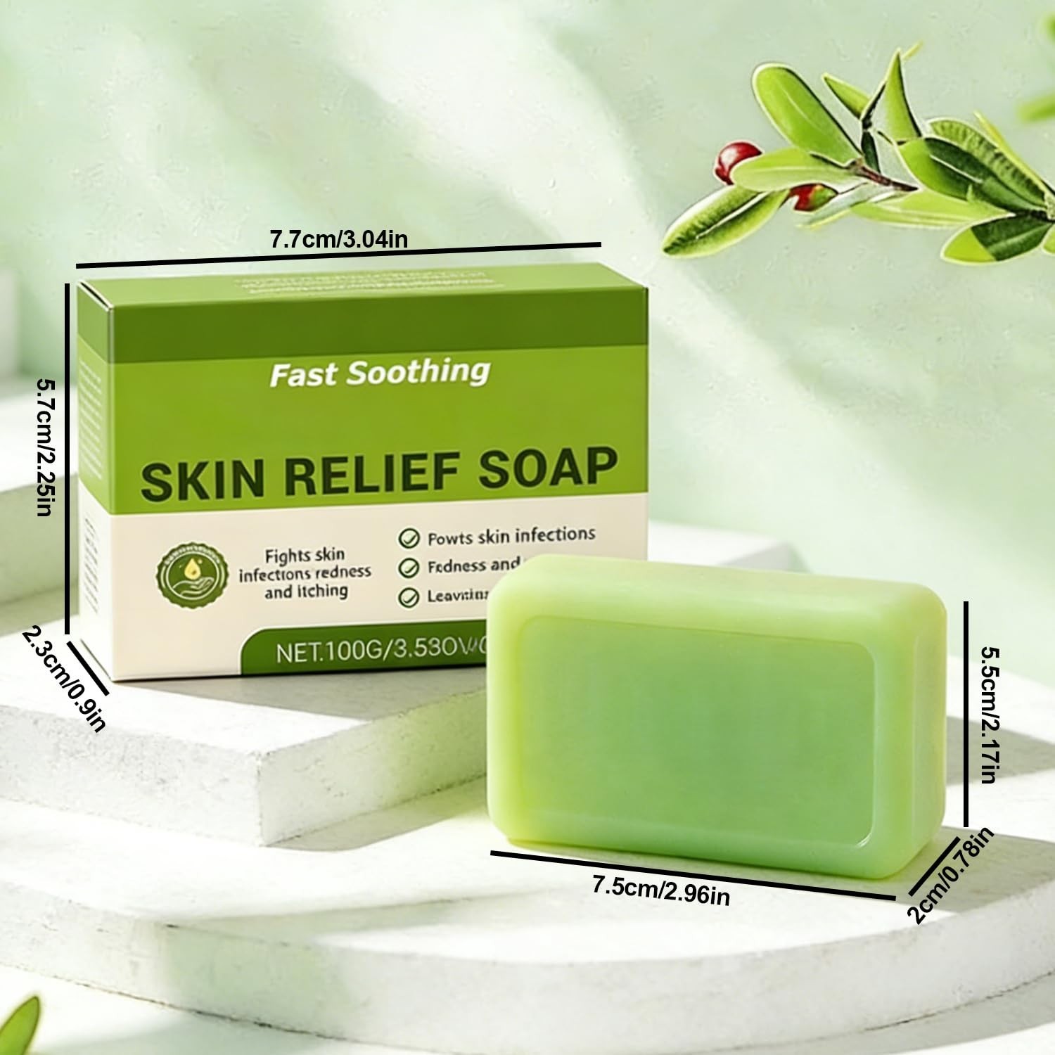2pc Antifungal Relief Soap Bar with Oil, Anti Fungal Skin Soap for Healthy Feet
