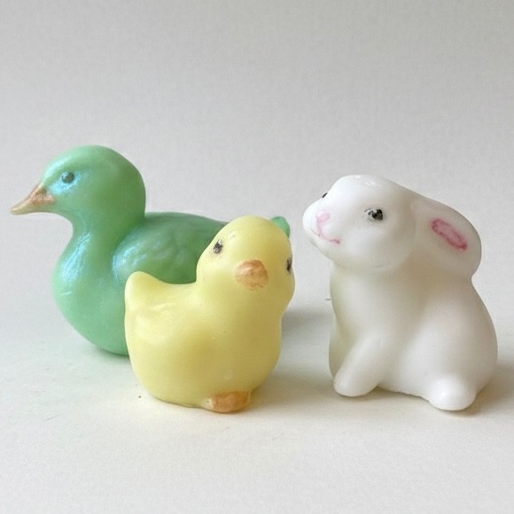 Decorative springtime soap set: chick, bunny and duck