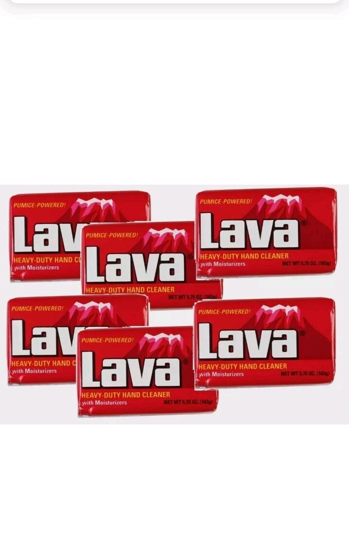 6 * LAVA Bar Green Soap 5.75 Oz Heavy Duty with Pumice Hand Cleaner Grease Dirt