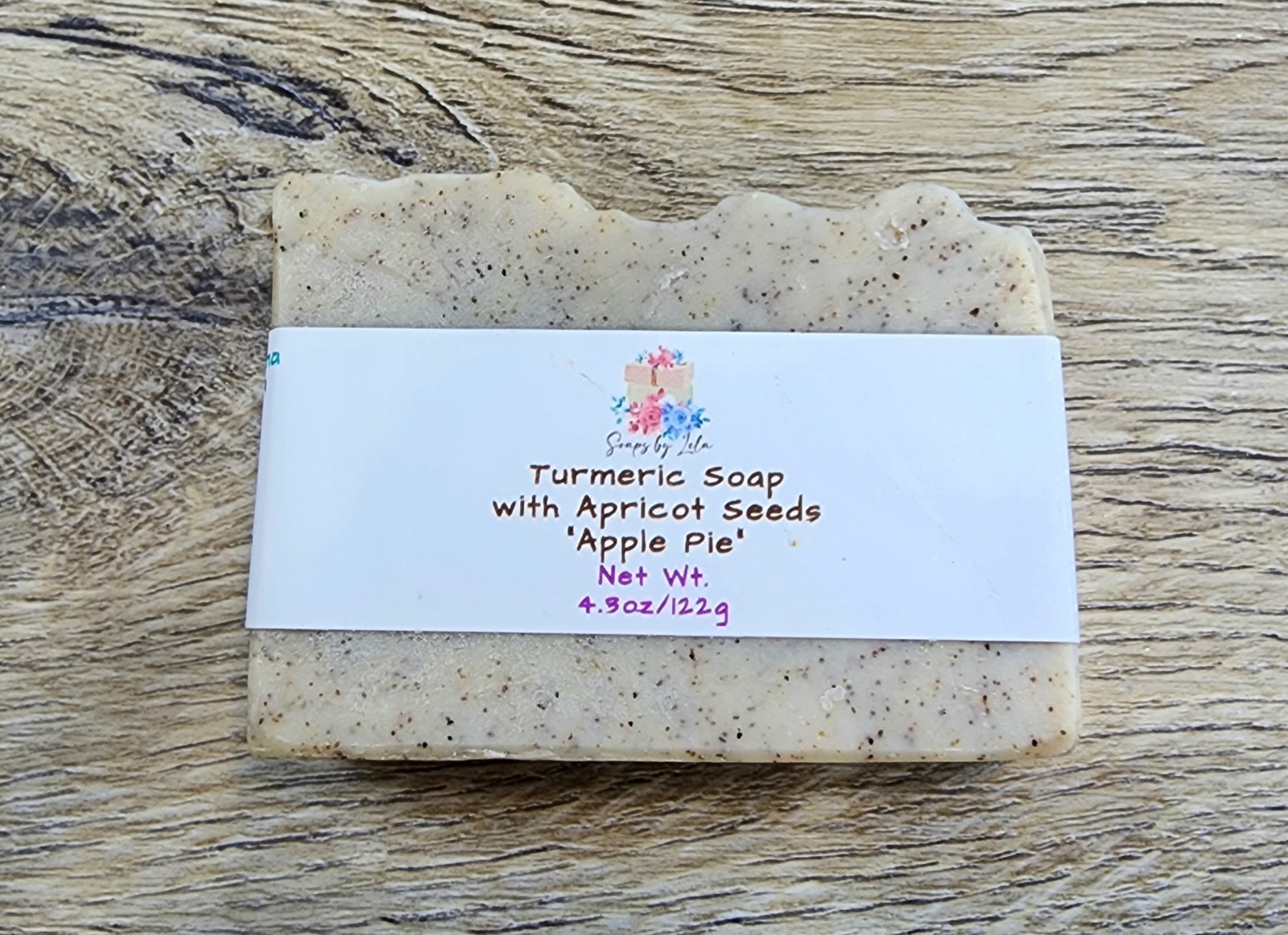 Turmeric soap with apricot seeds, handmade in small batches